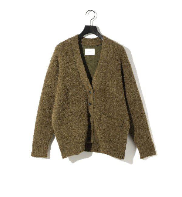 MIDIUMISOLID「MIDIUMISOLID フェザーヤーンロングカーディガン」|カーディガン|カーキブラウン