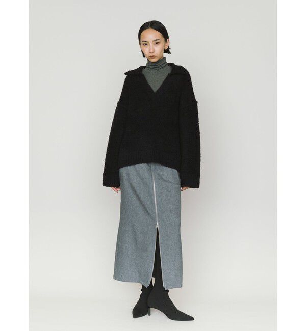 MIDIUMISOLID「MIDIUMISOLID フェザーヤーンスキッパープルオーバー」|ニット・セーター|