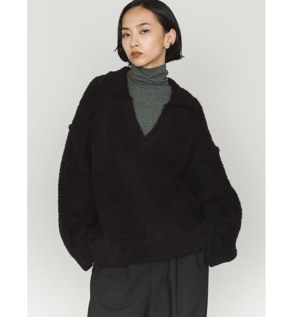 MIDIUMISOLID「MIDIUMISOLID フェザーヤーンスキッパープルオーバー」|ニット・セーター|