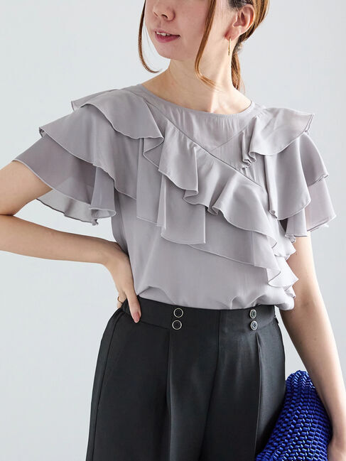 Te chichi「ランダムフリルブラウス」|シャツ・ブラウス|グレー