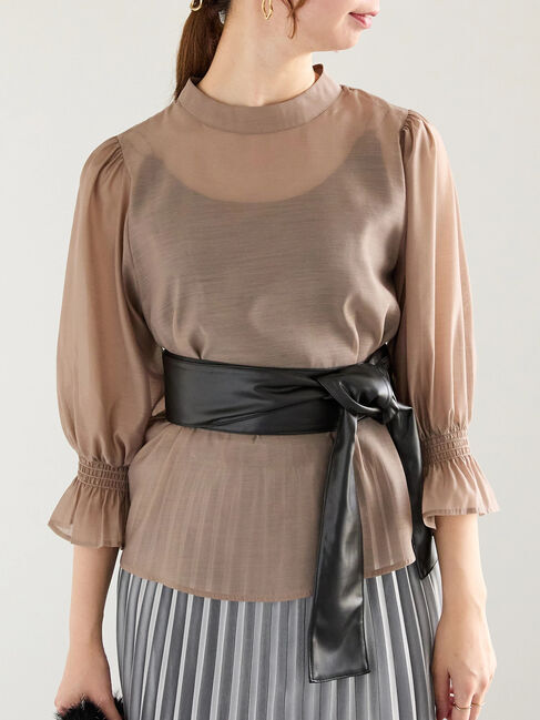 Te chichi「キャンディースリーブシアーブラウス」|シャツ・ブラウス|ベージュ