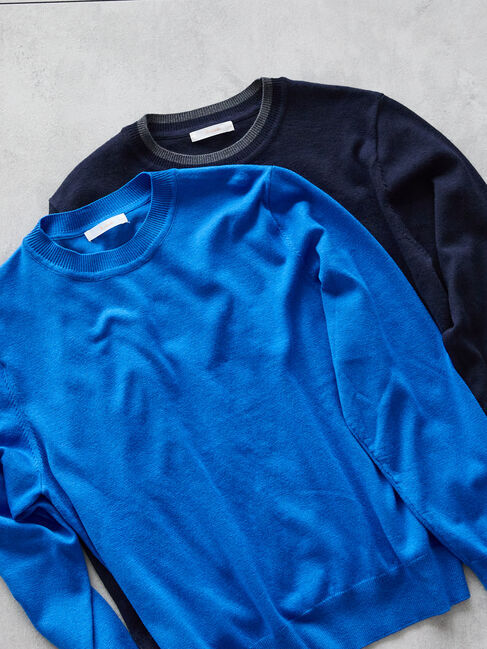 Te chichi「クルーネックプレーンプルオーバー」|ニット・セーター|ブルー