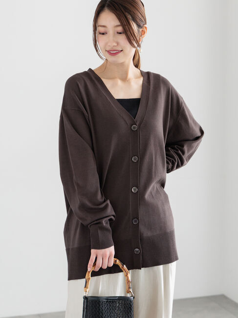 Te chichi「カシュクールVネックミドルカーディガン」|カーディガン|チャコールグレー