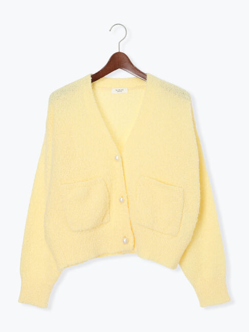 Te chichi TERRASSE「ブークレパール釦Vネックカーディガン」|カーディガン|イエロー