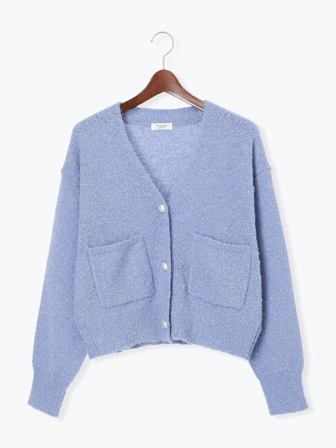Te chichi TERRASSE「ブークレパール釦Vネックカーディガン」|カーディガン|ブルー
