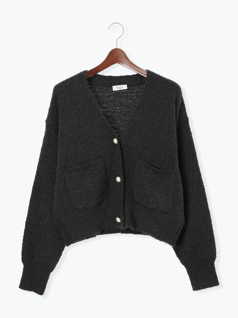 Te chichi TERRASSE「ブークレパール釦Vネックカーディガン」|カーディガン|チャコールグレー