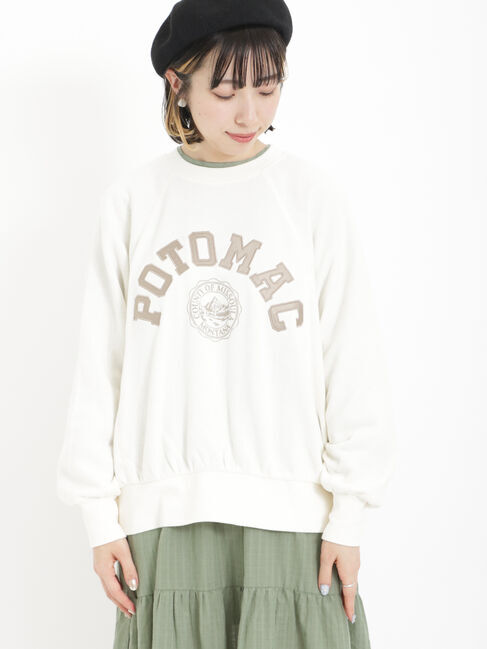 Samansa Mos2「飛び裏毛アップリケロゴスウェット」|Tシャツ・カットソー|