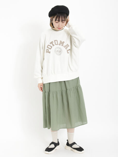 Samansa Mos2「飛び裏毛アップリケロゴスウェット」|Tシャツ・カットソー|