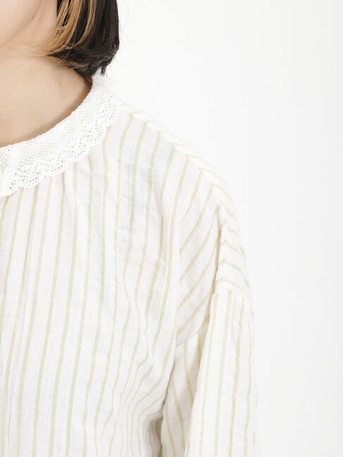 Samansa Mos2「柄アソートレース襟チュニック」|シャツ・ブラウス|