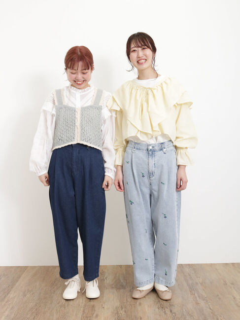 Samansa Mos2「【S/Lサイズ WEB限定】デニム/ツイルカーブパンツ」|その他|