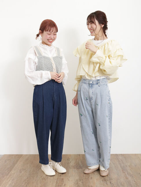 Samansa Mos2「【S/Lサイズ WEB限定】デニム/ツイルカーブパンツ」|その他|