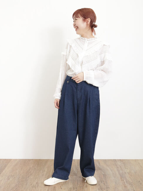 Samansa Mos2「【S/Lサイズ WEB限定】デニム/ツイルカーブパンツ」|その他|