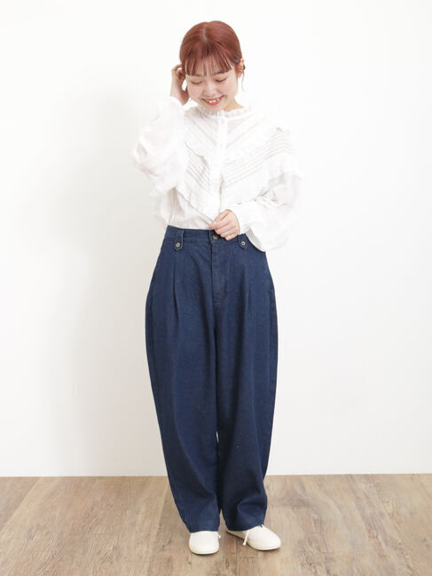 Samansa Mos2「【S/Lサイズ WEB限定】デニム/ツイルカーブパンツ」|その他|