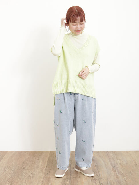 Samansa Mos2「【S/Lサイズ WEB限定】デニム/ツイルカーブパンツ」|その他|