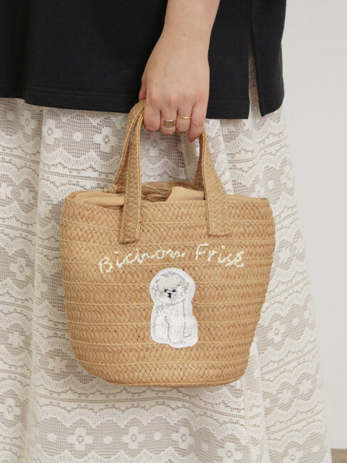 Samansa Mos2「ドッグ刺繍カゴバッグ」|その他|