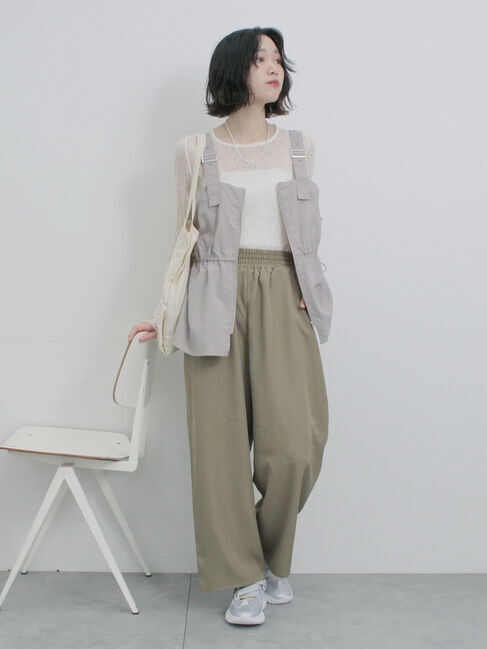 Samansa Mos2 blue「フロントジップドロストビスチェ」|シャツ・ブラウス|