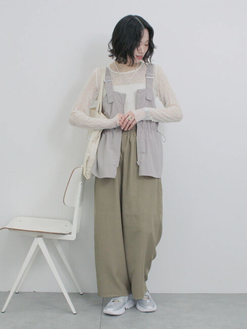 Samansa Mos2 blue「フロントジップドロストビスチェ」|シャツ・ブラウス|