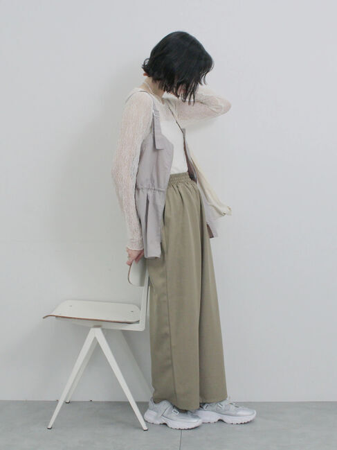 Samansa Mos2 blue「フロントジップドロストビスチェ」|シャツ・ブラウス|