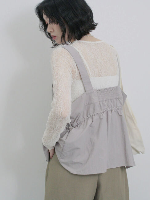 Samansa Mos2 blue「フロントジップドロストビスチェ」|シャツ・ブラウス|