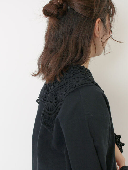 Samansa Mos2「【WEB限定】前後2WAYレース襟ブラウス」|シャツ・ブラウス|
