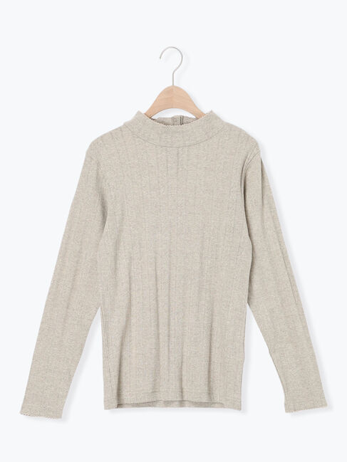 Samansa Mos2「パターンメッシュタートルインナー」|Tシャツ・カットソー|ベージュ