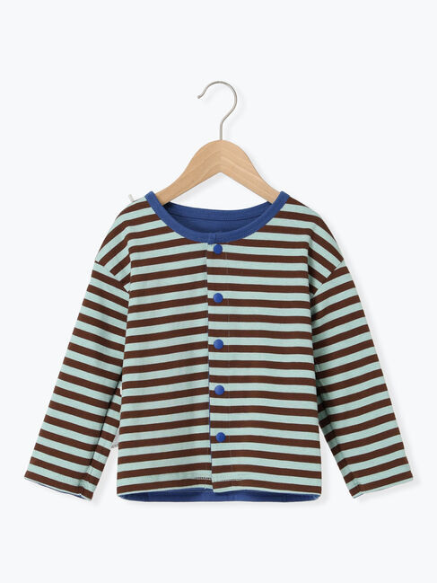 Samansa Mos2 Lagom「無地&times;ボーダー リバーシブルカーディガン」|カーディガン|