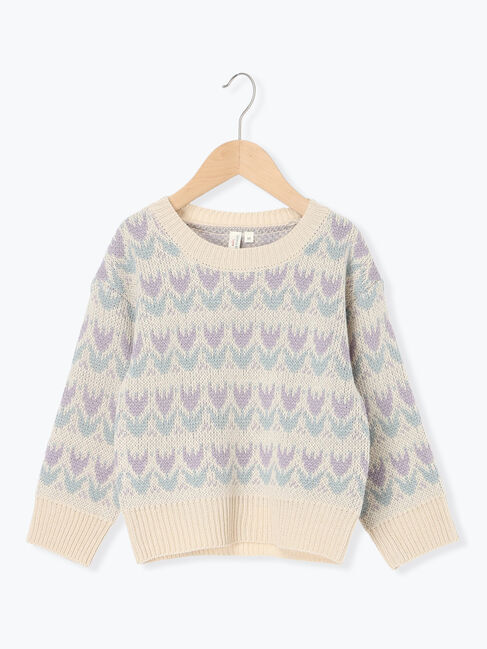 Samansa Mos2 Lagom「【マシンウォッシャブル】花柄ジャカードニット」|ニット・セーター|