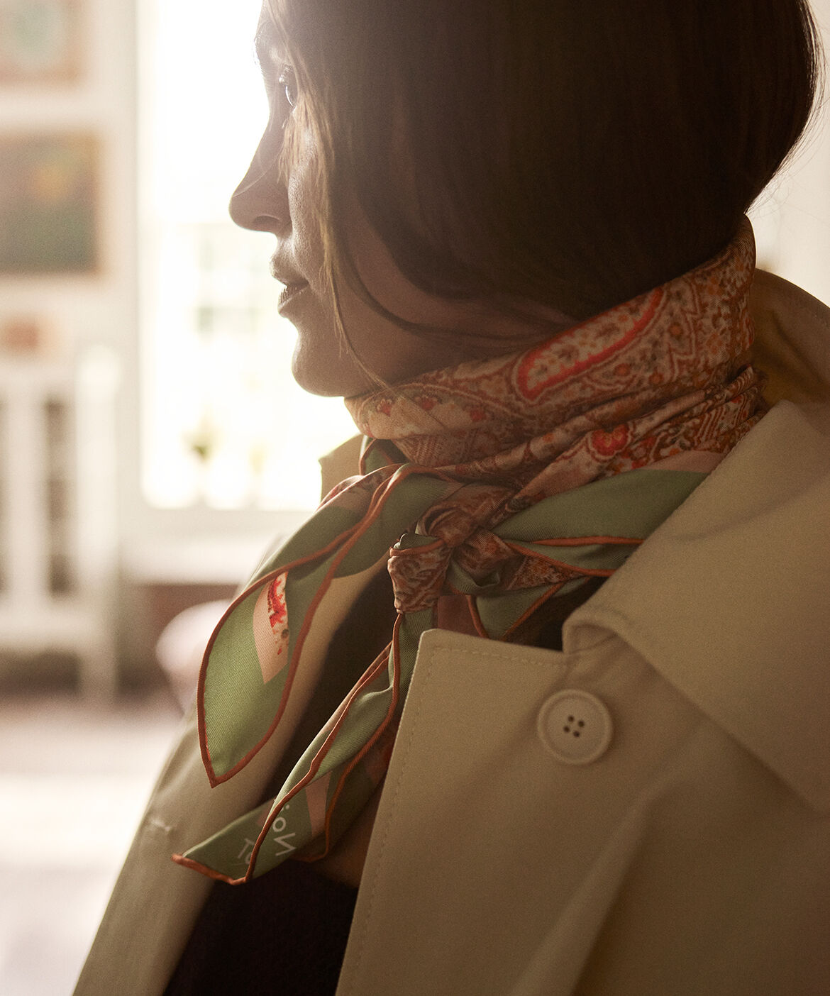 INED「《SUPERIOR CLOSET》Classical Soft Pattern Scarf《Tapis Noir》」|バンダナ・スカーフ|