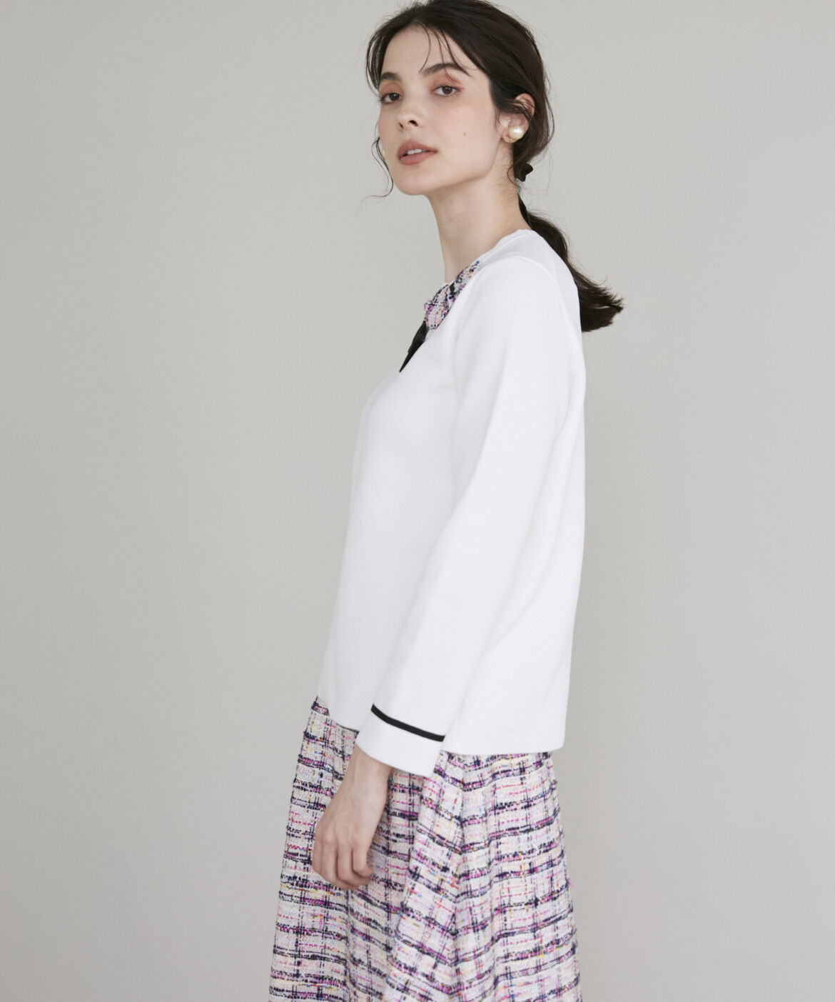 Maglie le cassetto「リボン付き配色ニット」|ニット・セーター|