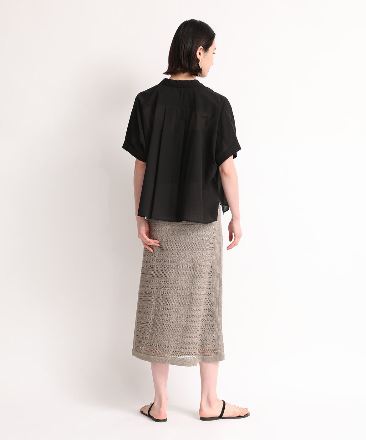 7-IDconcept.「《大きいサイズ》透かし柄ニットスカート」|スカート|