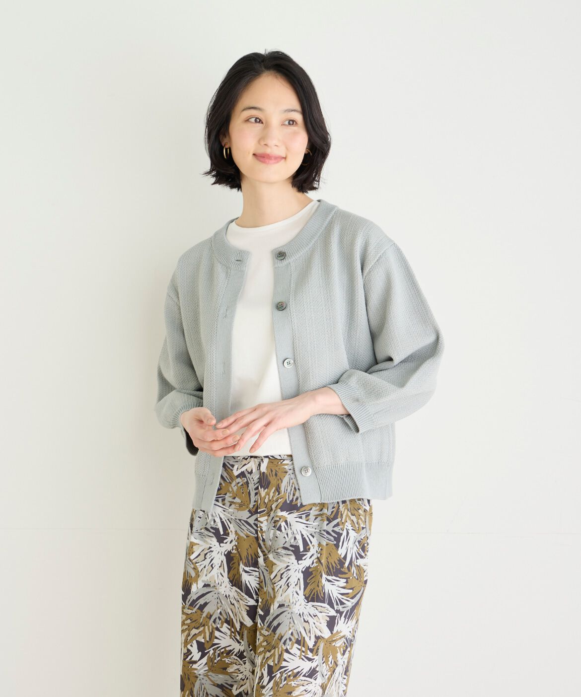 7-IDconcept.「《大きいサイズ》ボリュームスリーブカーディガン」|カーディガン|