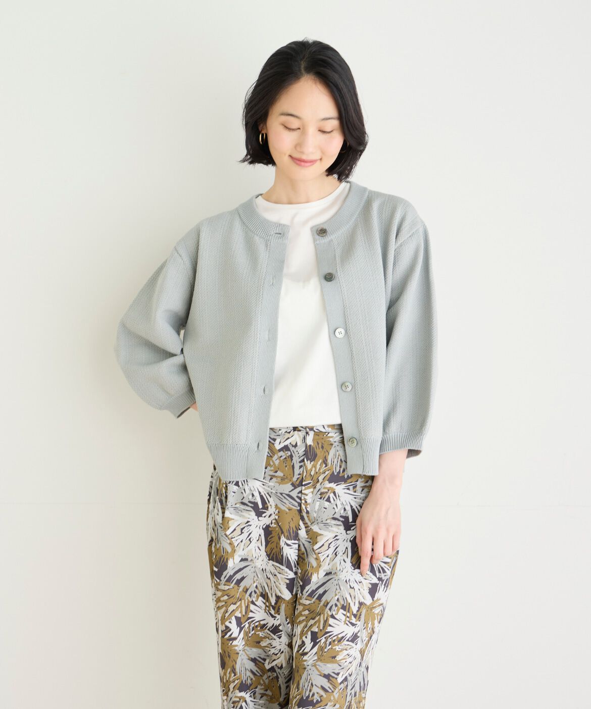 7-IDconcept.「《大きいサイズ》ボリュームスリーブカーディガン」|カーディガン|