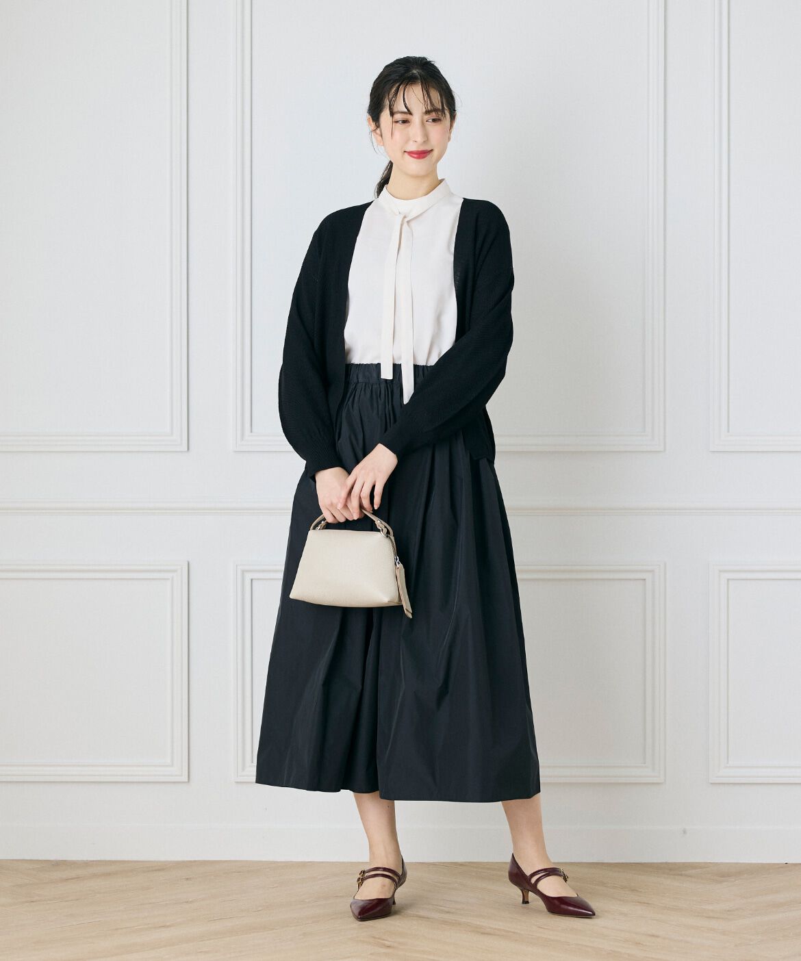 INED「《大きいサイズ》鹿の子編み着流しホールガーメントカーディガン《Cuoo》」|カーディガン|