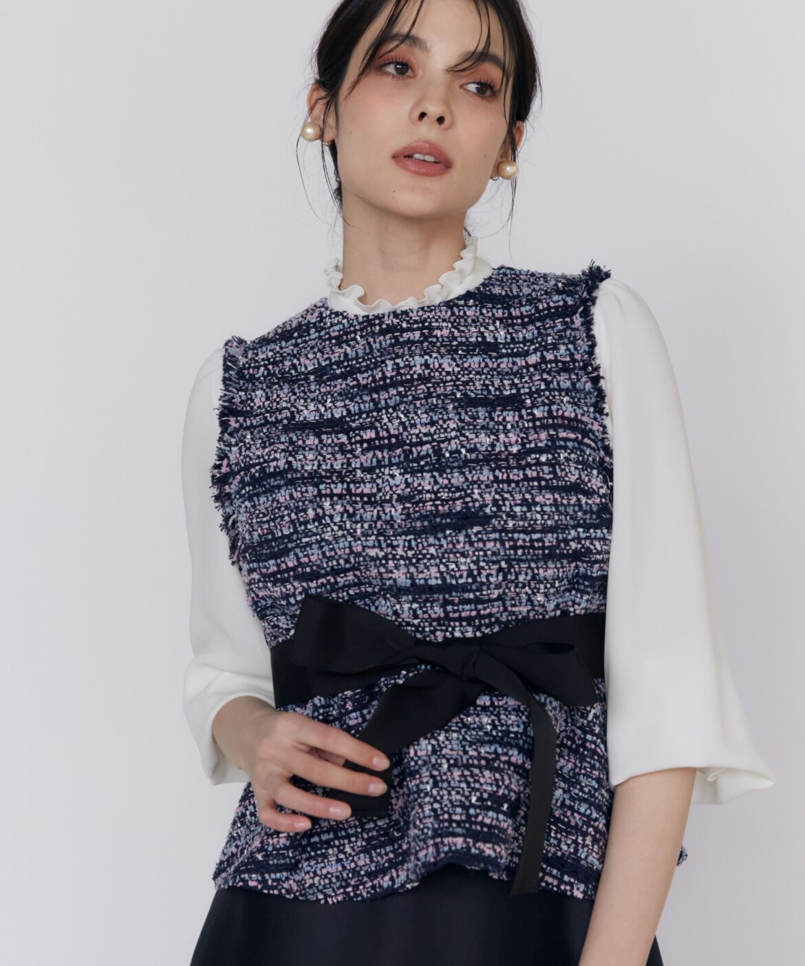 Maglie le cassetto「《大きいｻｲｽﾞ》ﾌｧﾝｼｰﾂｲｰﾄﾞﾍﾟﾌﾟﾗﾑﾌﾞﾗｳｽ《M Magli」|シャツ・ブラウス|