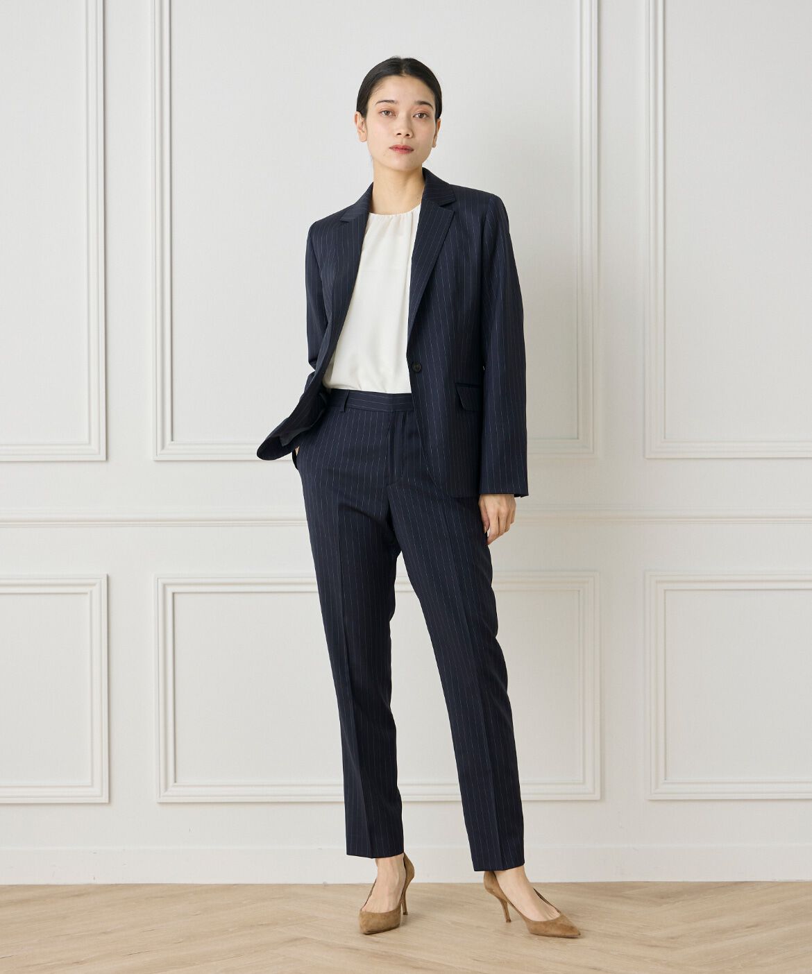 INED「《大きいサイズ》シングルジャケット《CERRUTI》」|テーラードジャケット|