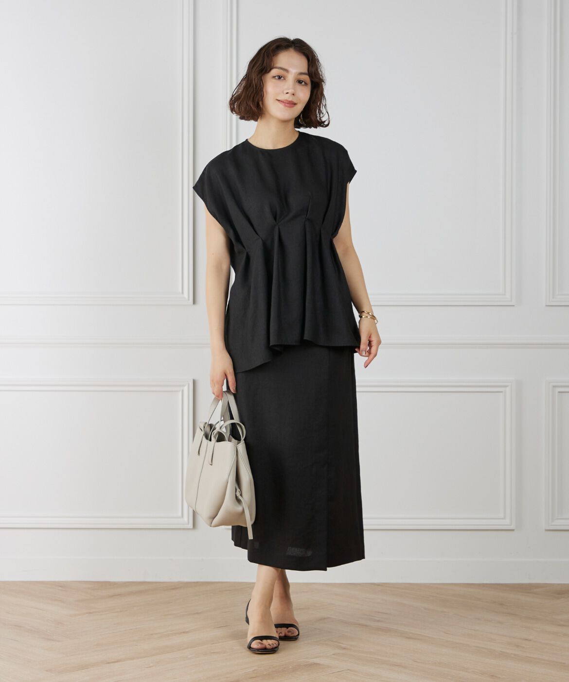 INED「ラップ風スカート」|タイト|