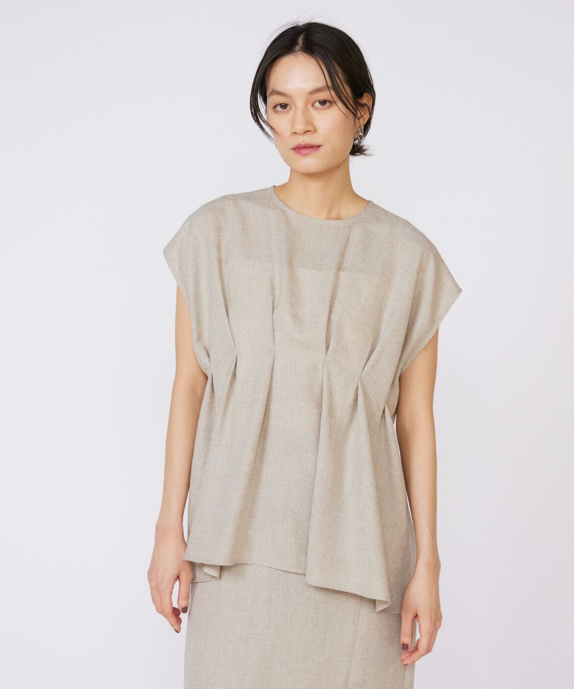 INED「タックデザインブラウス」|シャツ・ブラウス|