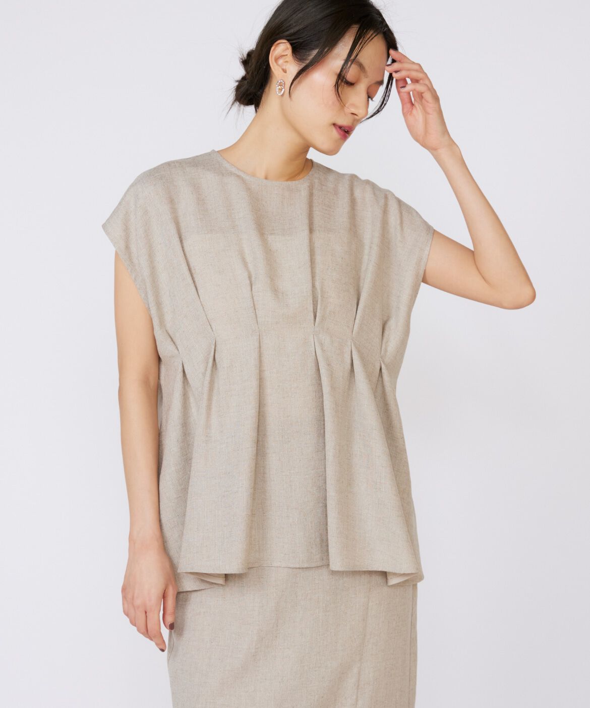 INED「タックデザインブラウス」|シャツ・ブラウス|