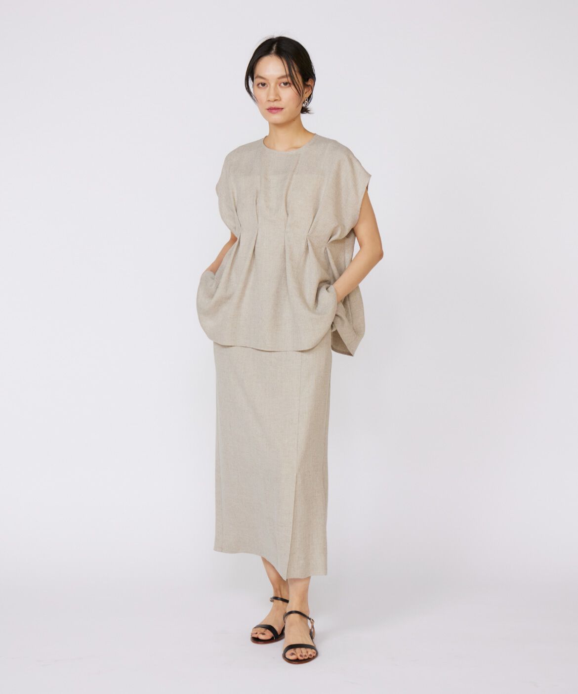 INED「タックデザインブラウス」|シャツ・ブラウス|