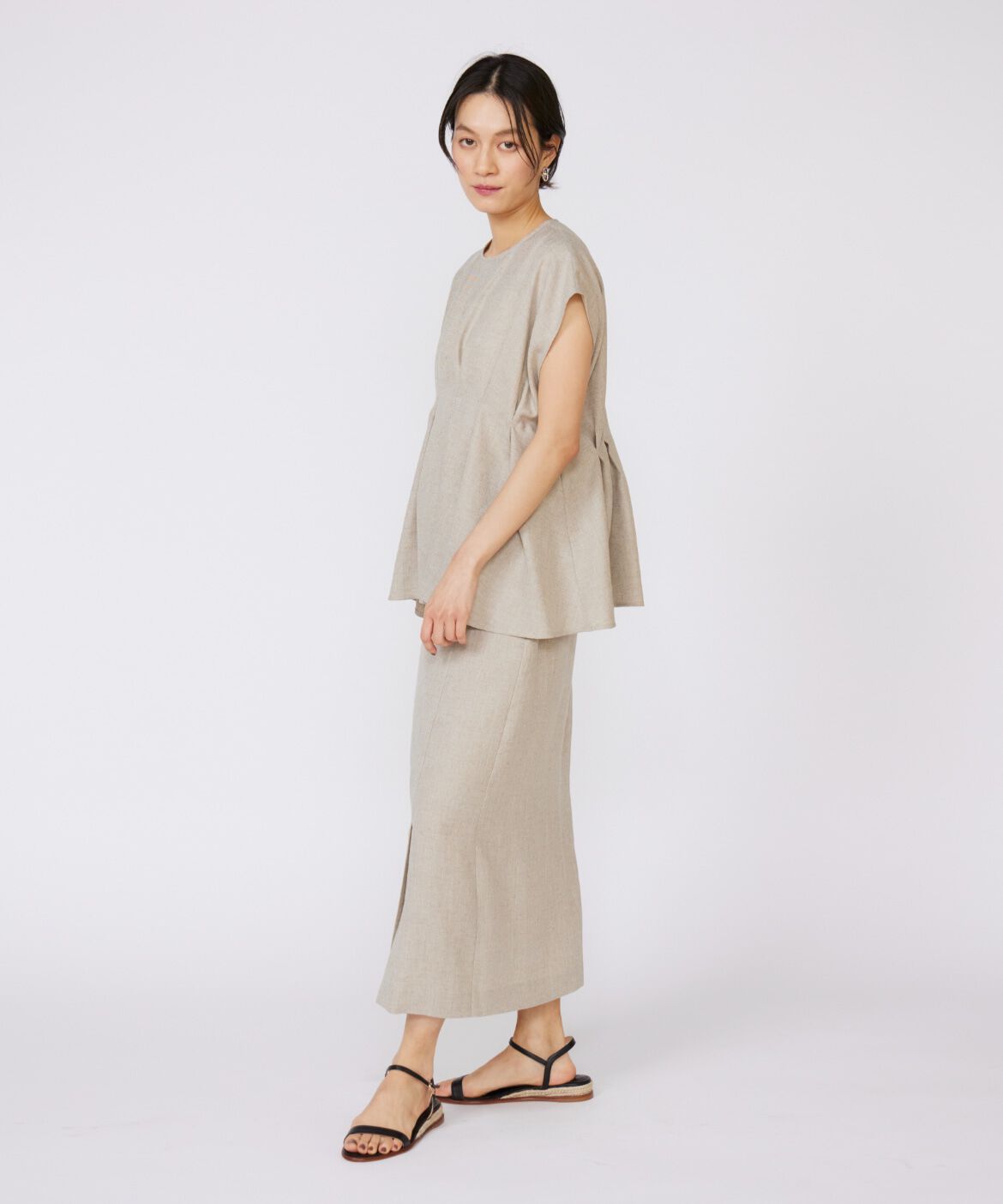 INED「タックデザインブラウス」|シャツ・ブラウス|