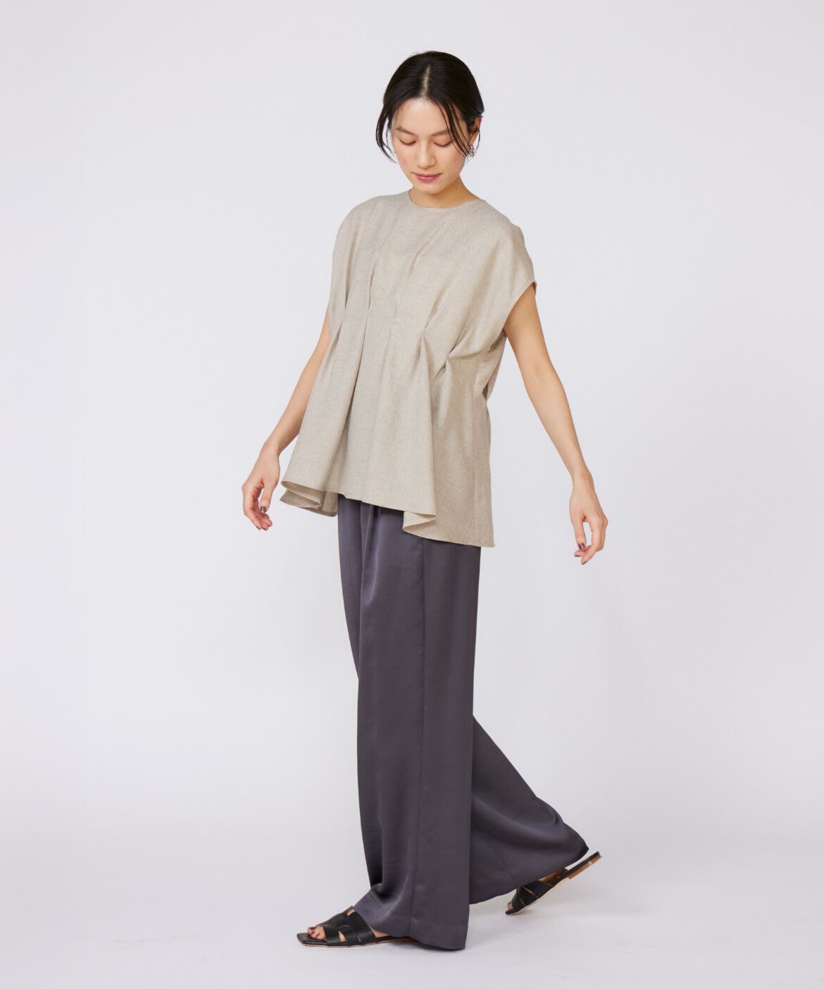 INED「タックデザインブラウス」|シャツ・ブラウス|