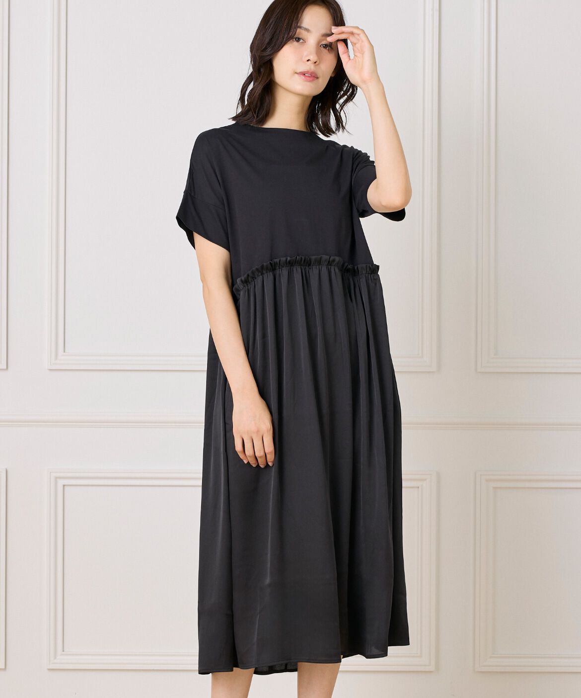 7-IDconcept.「コンビネーションワンピース」|ワンピース|ブラック