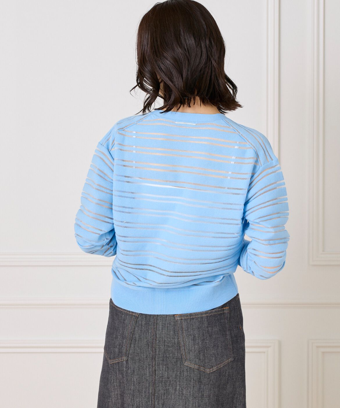 I.T.'S international「シアーボーダーニットカーディガン」|カーディガン|