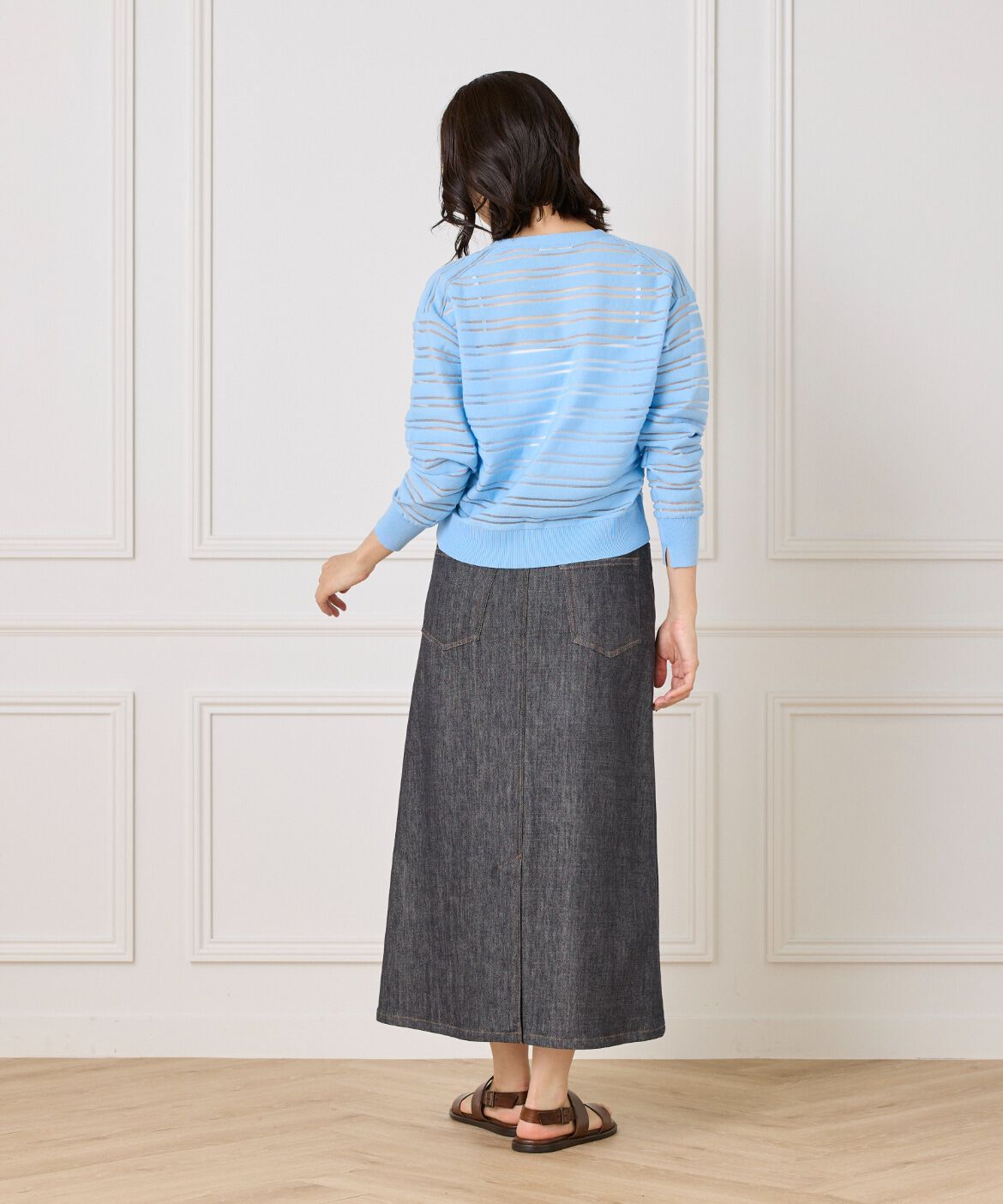 I.T.'S international「シアーボーダーニットカーディガン」|カーディガン|