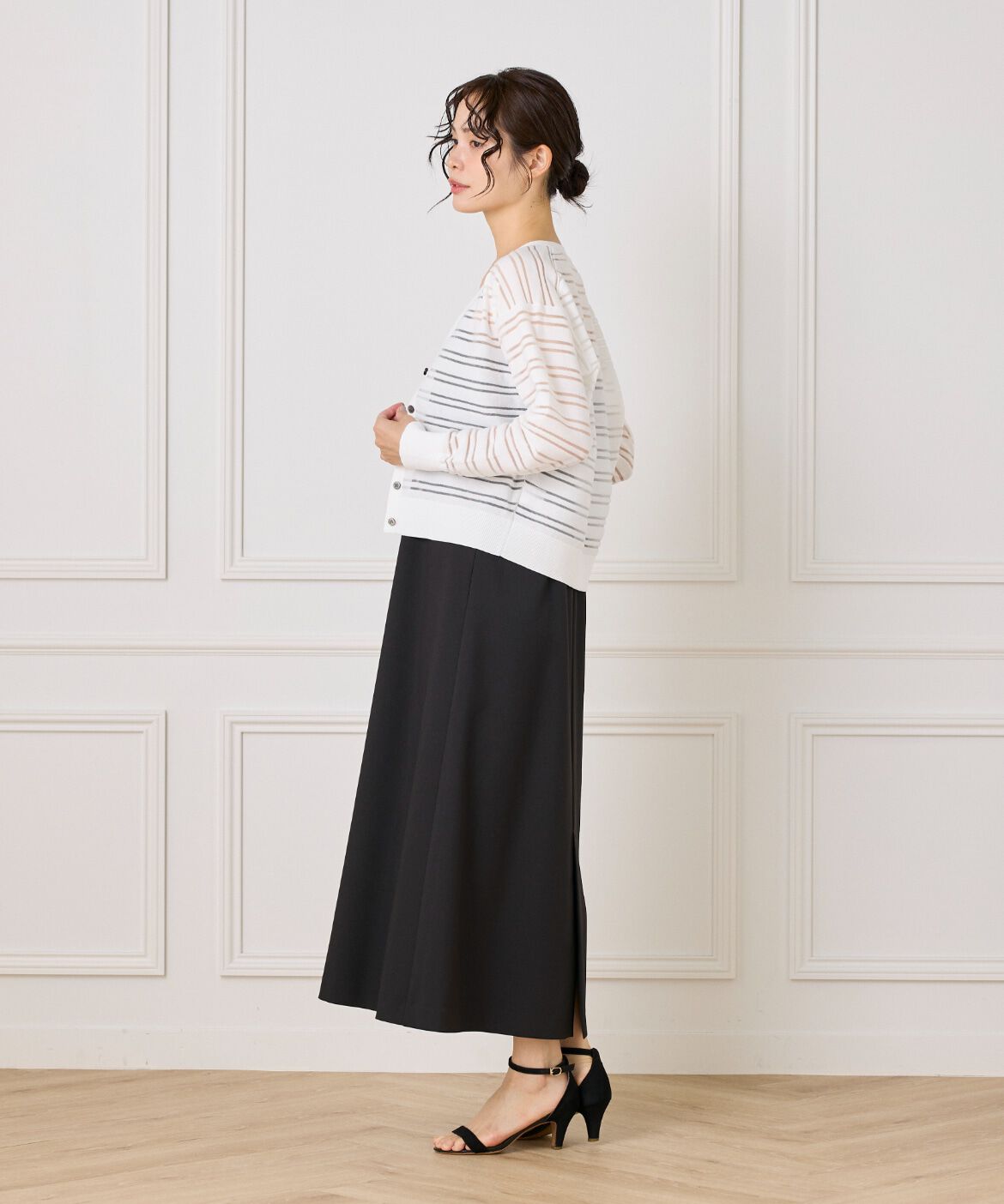 I.T.'S international「シアーボーダーニットカーディガン」|カーディガン|