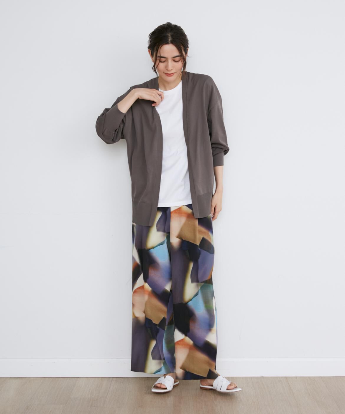 INED「《大きいサイズ》プリントワイドパンツ《la veille by SUPERIOR CLOSET》」|その他|