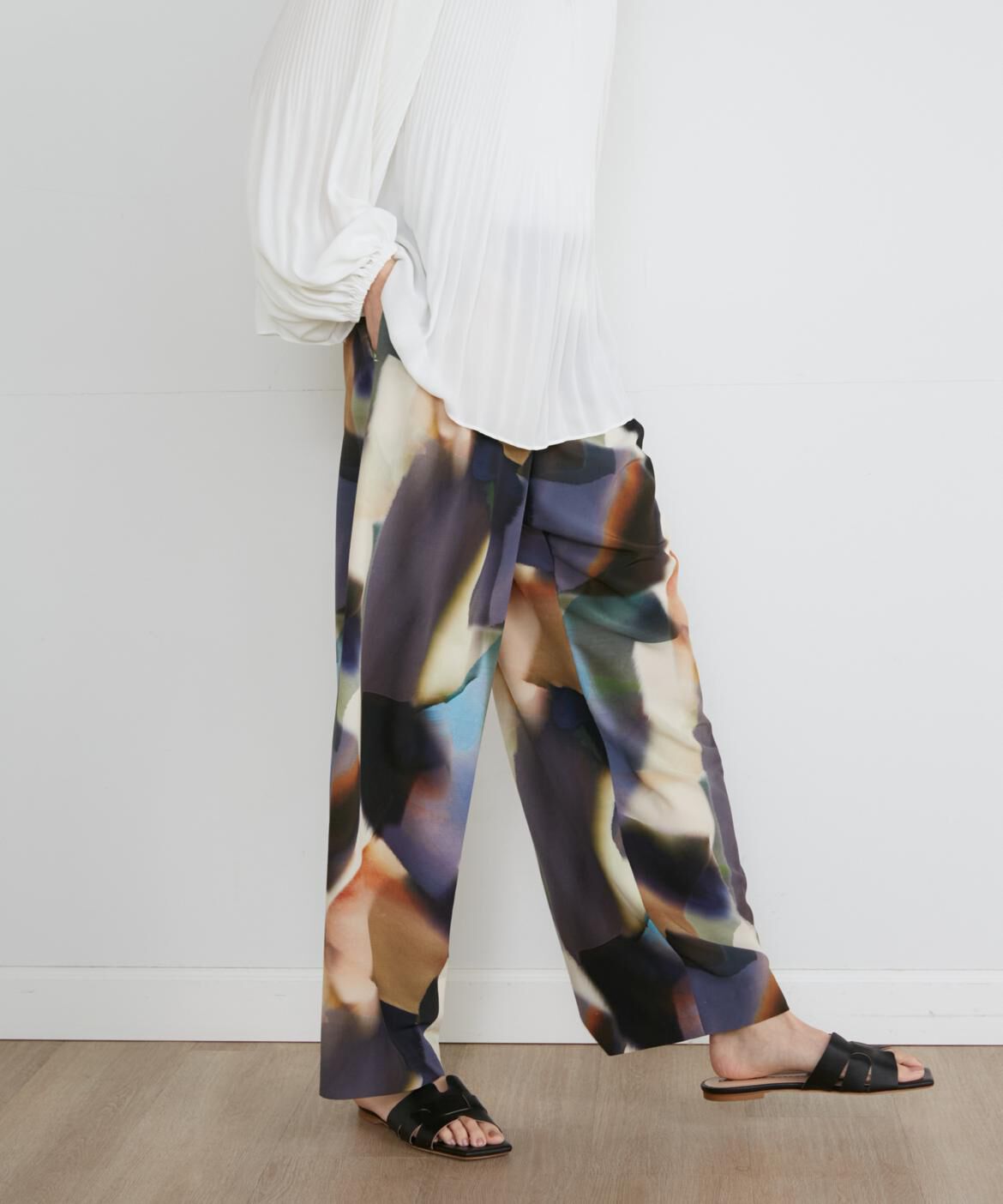 INED「《大きいサイズ》プリントワイドパンツ《la veille by SUPERIOR CLOSET》」|その他|