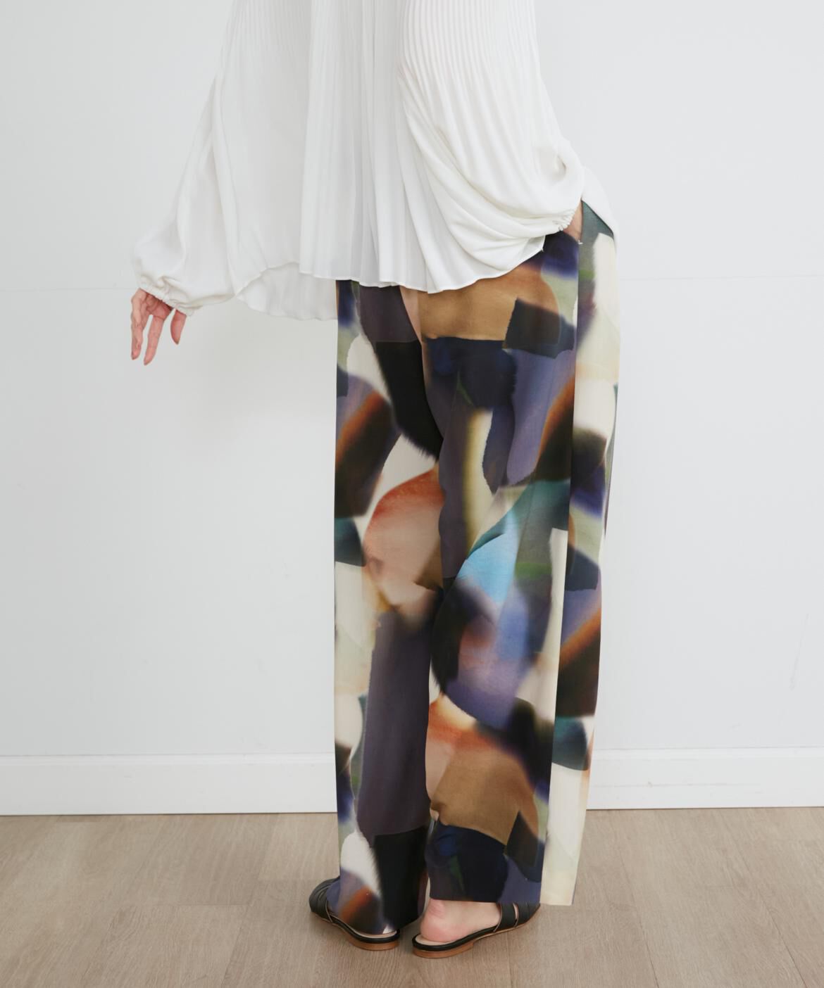 INED「《大きいサイズ》プリントワイドパンツ《la veille by SUPERIOR CLOSET》」|その他|