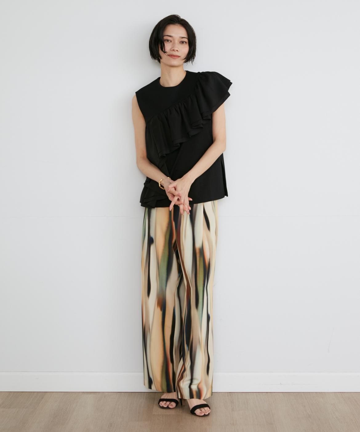 INED「《大きいサイズ》プリントワイドパンツ《la veille by SUPERIOR CLOSET》」|その他|