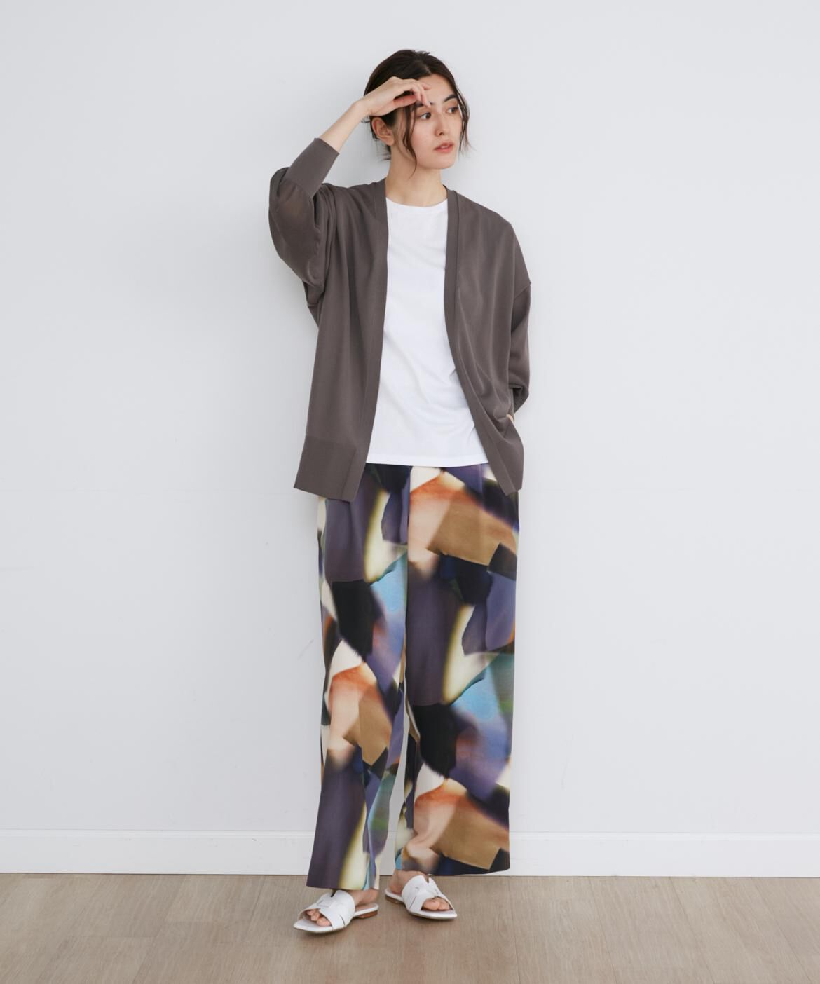 INED「《大きいサイズ》プリントワイドパンツ《la veille by SUPERIOR CLOSET》」|その他|